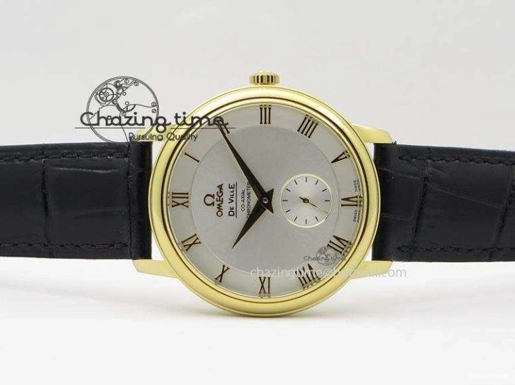 0310 Contemporary De Ville MK 1:1 Best Edition YG White Dial On Black Leather Asian Seagull T1701 (Sec@6) 8233